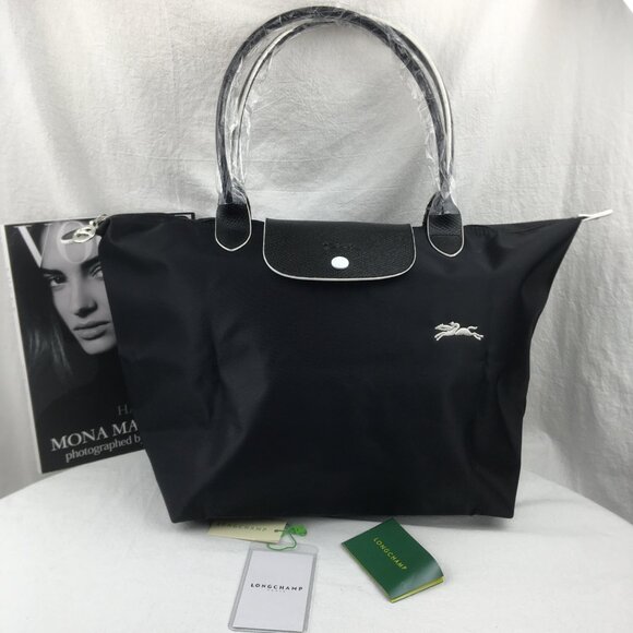 Longchamp Handbags - NWT Longchamp Le Pliage Original Large Shoulder Nylon Bag Tote IN NEW BLACK